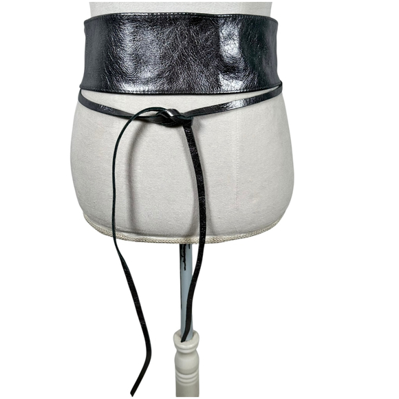 Unbranded Accessories - Suede Gunmetal Metallic Wide Corset Tie Statement Belt Whimsy Edgy One Size OS